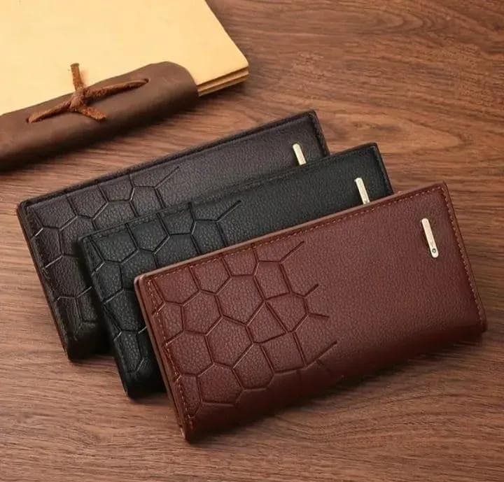 Affordable Men’s Honey Design Leather Tri-Fold Wallet – Slim & Stylish Pocket-Size Wallet (Black, Brown, Beige)